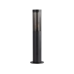 Sokkellamp, IP44, zwart, hoogte 45 cm, metaal