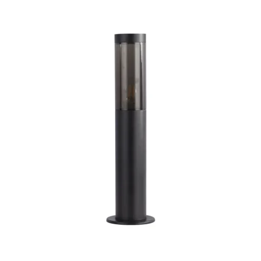 Sokkellamp, IP44, zwart, hoogte 45 cm, metaal