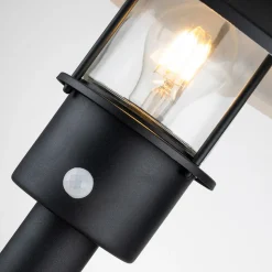 Sokkellamp Klampenborg zwart met PIR-sensor