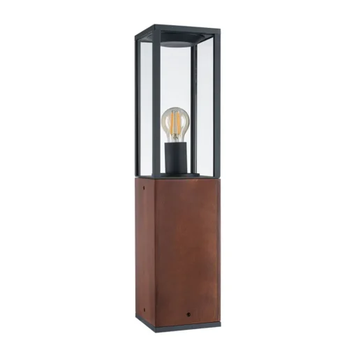 Sokkellamp Timba met hout, hoogte 60 cm