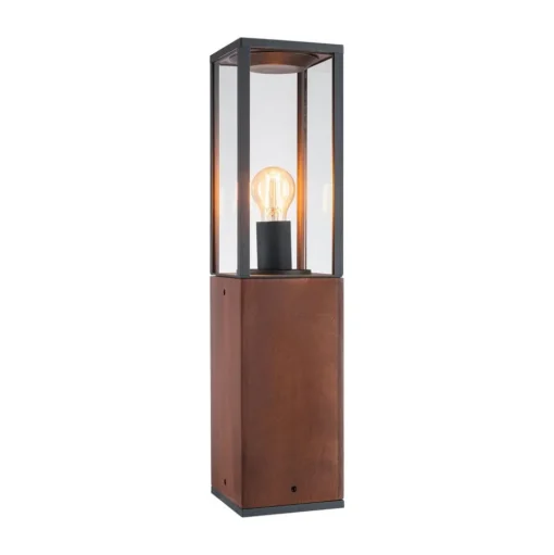 Sokkellamp Timba met hout, hoogte 60 cm