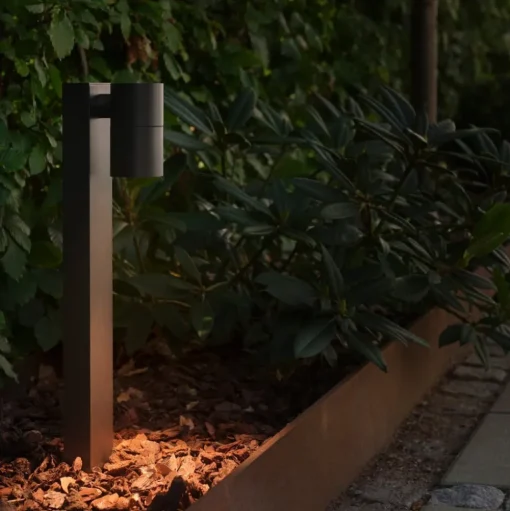Sokkellamp Tin 50, zwart, aluminium, IP44, GU10