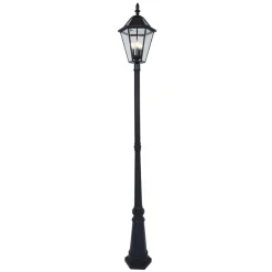Solar mastlamp London met retrofit-LED lampen