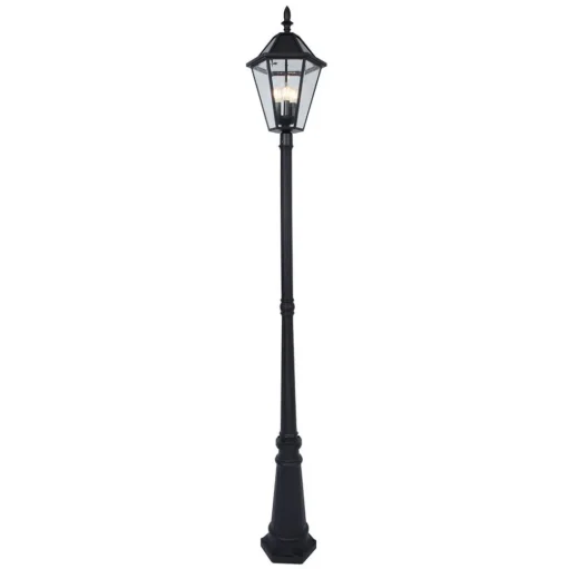 Solar mastlamp London met retrofit-LED lampen