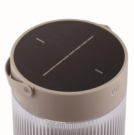 Solar tafellamp Coupar, zandkleurig, kunststof, IP44