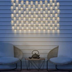 Solar-LED lichtgordijn IP44 110x90cm 100-lamps