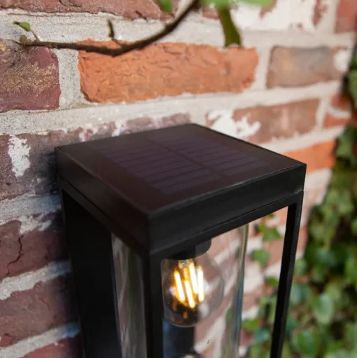 Solar-wandlamp Flair met sensor, kap centraal