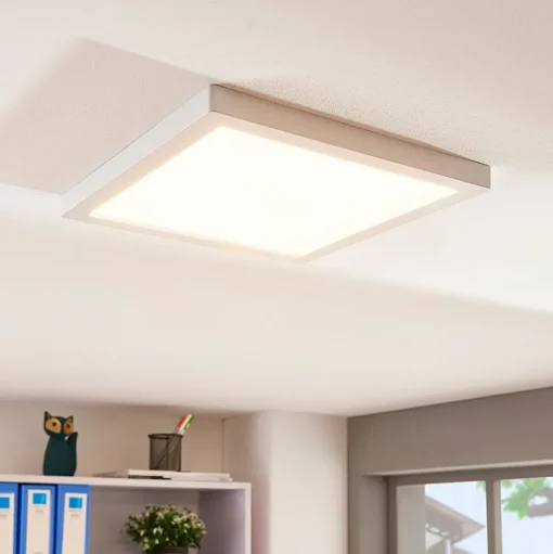 Solvie LED plafondlamp, wit, hoekig, 30 x 30 cm
