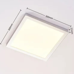 Solvie LED plafondlamp, zilver, hoekig, 30 x 30 cm