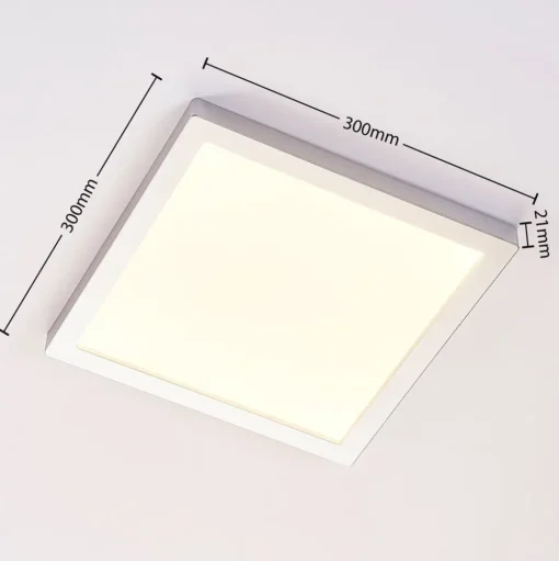 Solvie LED plafondlamp, zilver, hoekig, 30 x 30 cm