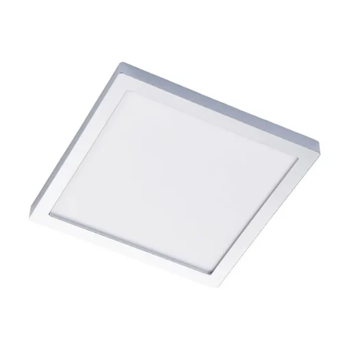 Solvie LED plafondlamp, zilver, hoekig, 30 x 30 cm