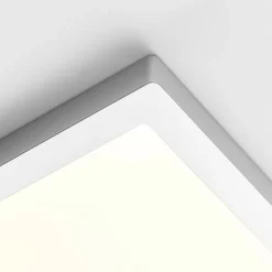 Solvie LED plafondlamp, zilver, hoekig, 30 x 30 cm