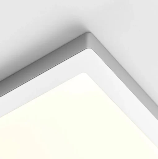 Solvie LED plafondlamp, zilver, hoekig, 30 x 30 cm