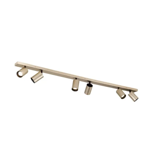 Spot Sean, 6-lamps, goudkleurig, metaal, draaibaar