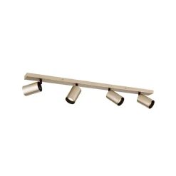 Spot Sean, 4-lamps, goudkleurig, metaal, draaibaar gemonteerd
