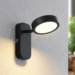Spot Vesim, zwart, 1-lamp, 15 cm hoog, ijzer
