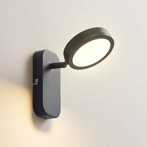 Spot Vesim, zwart, 1-lamp, 15 cm hoog, ijzer
