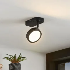 Spot Vesim, zwart, 1-lamp, 15 cm hoog, ijzer
