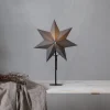 Staande ster Mixa metaal/papier zwart/donkergrijs