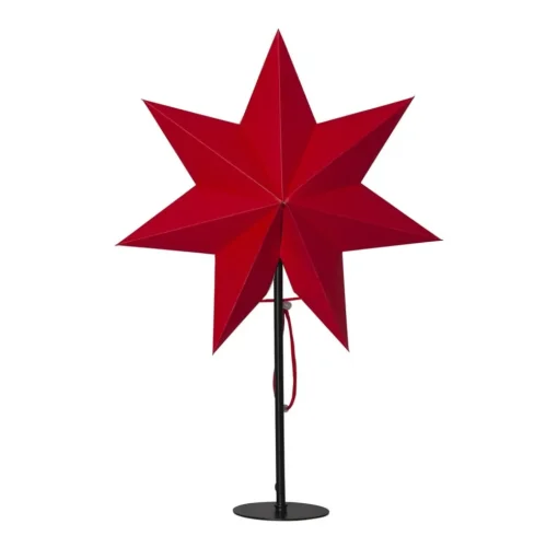 Staande ster Mixa, metaal/papier zwart/rood