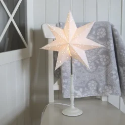 Staande ster romantiek met houten frame, wit