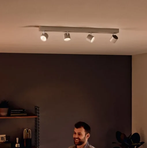 Star 4-lamps LED plafondspot wit, warmglow