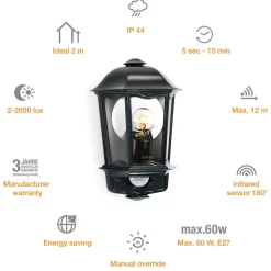 STEINEL L 190 S sensor-buitenwandlamp zwart