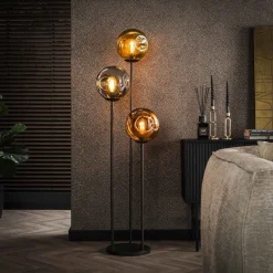 Stellar vloerlamp, 3-lamps, glas, metaal, veelkleurig