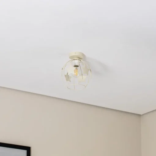 Sterren plafondlamp, zandkleurig, metaal, Ø 21 cm