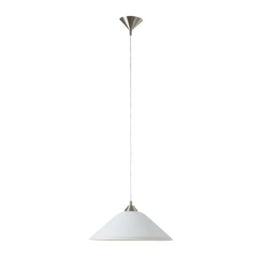 Stijlvolle opaalglas-hanglamp LOISA - nikkel