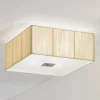 Stoffen plafondlamp Benjamin, vierkant