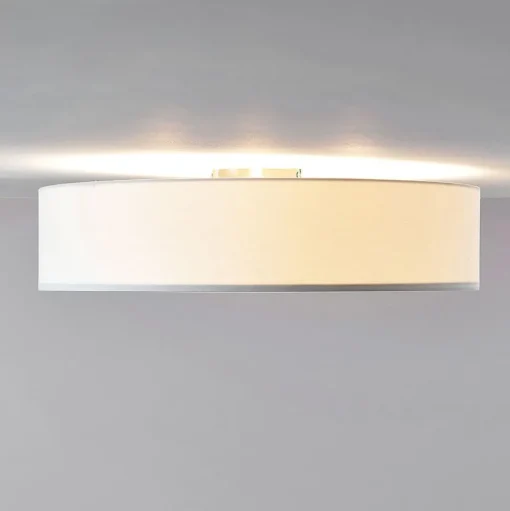 Stoffen plafondlamp Gordana in wit, 57 cm