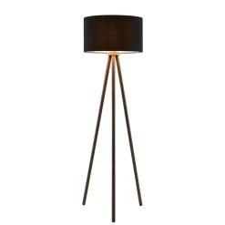 Stoffen vloerlamp Majken - donkergrijs/zwart