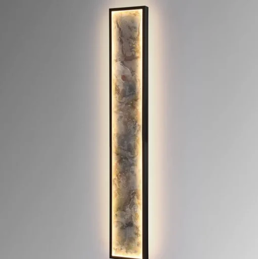 Stone LED wandlamp, 100 x 15 cm, CCT, zwart, metaal