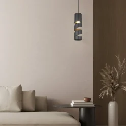 Stream hanglamp, zwart, Ø 8 cm, metaal, GU10