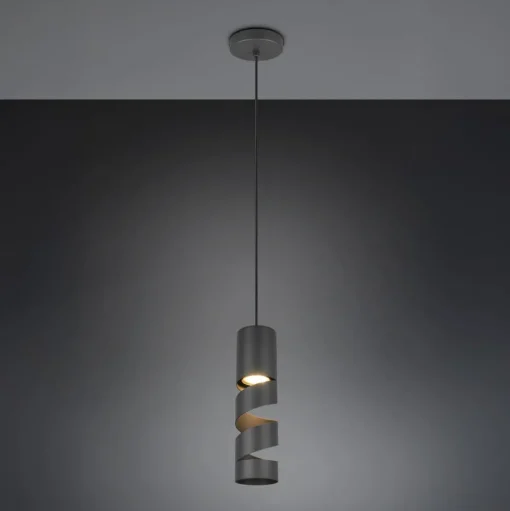 Stream hanglamp, zwart, Ø 8 cm, metaal, GU10