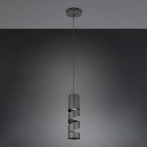 Stream hanglamp, zwart, Ø 8 cm, metaal, GU10