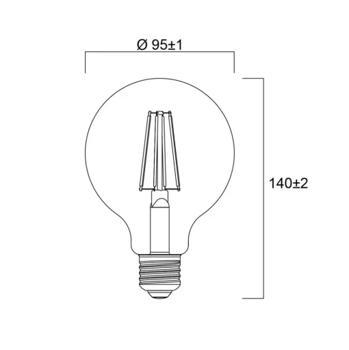 Sylvania E27 filament LED G95 4W 2.700K 840 lm