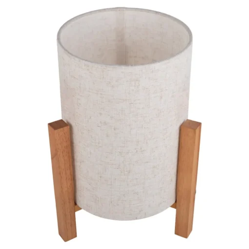 Tafellamp 3193, hout, linnen textiel, hoogte 32cm