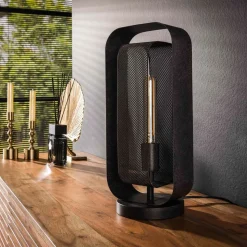 Tafellamp Alma met Mesh-element, zwart