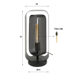 Tafellamp Alma met Mesh-element, zwart