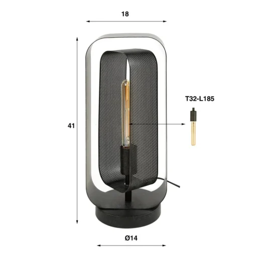Tafellamp Alma met Mesh-element, zwart