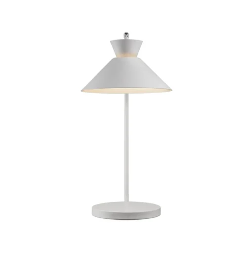 Tafellamp Dial van metaal, wit