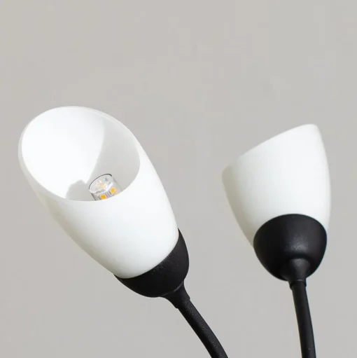 Tafellamp Gloriosa, zwart, glas, 3-lamps