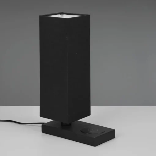 Tafellamp Haley met laadstation, zwart