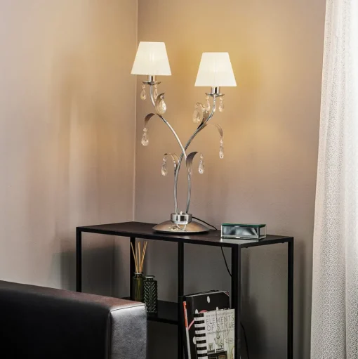 Tafellamp Jacqueline, 2-lamps, wit