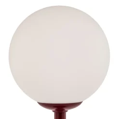 Tafellamp Joel, hoogte 35 cm, wijnrood/wit
