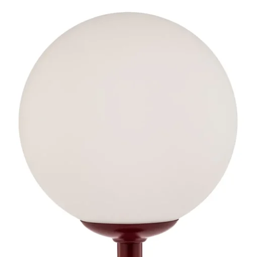Tafellamp Joel, hoogte 35 cm, wijnrood/wit
