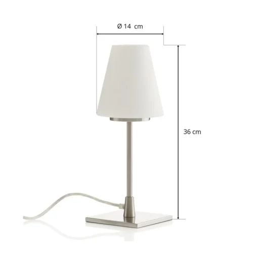 Tafellamp Lucy Big met touchfunctie, wit