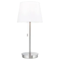 Tafellamp Ludwig met USB-poort wit/nikkel mat